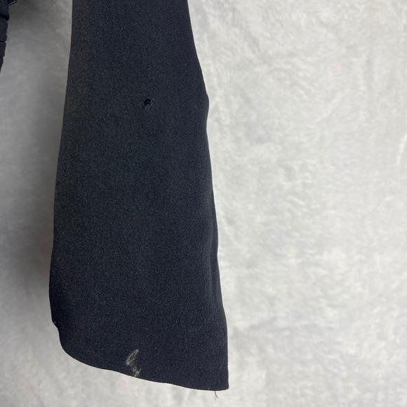 VTG 1950's Maggi Stover Black Ruched Dolman Sleeve Midi Dress Women Size Petite - Picture 3 of 8